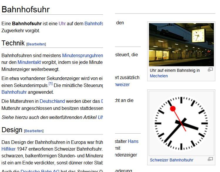 Digitale und Analoge Bahnhofsuhr aus Wikipedia