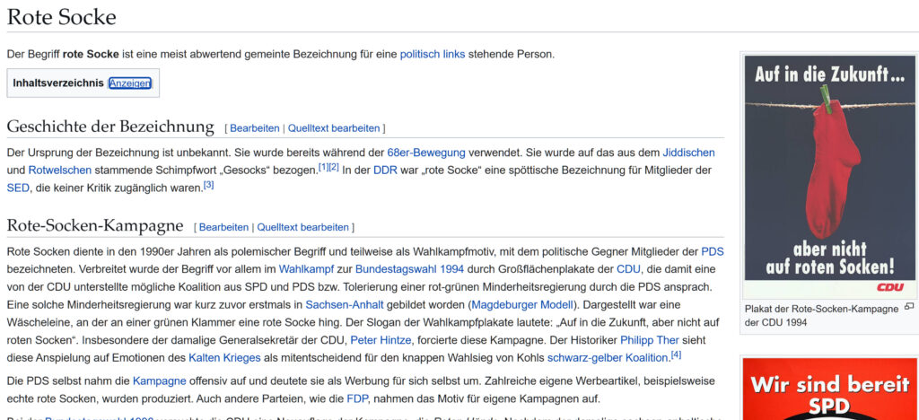 Rote-Socken-Kampagne bei Wikipedia