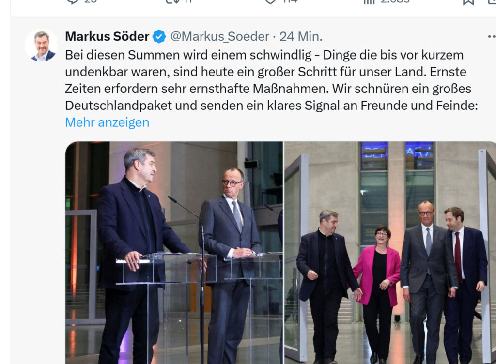 Söder zum Sondervermögen