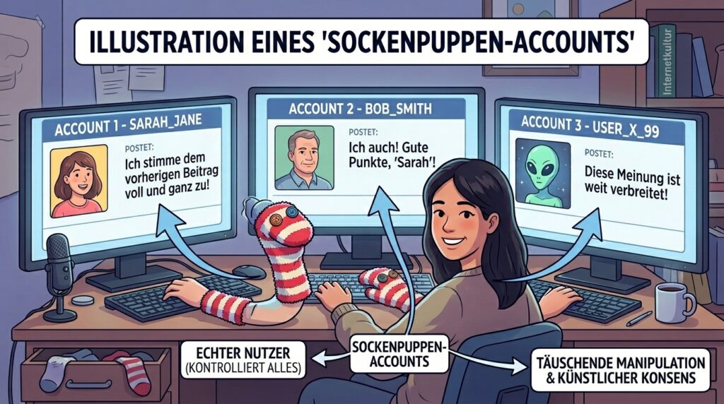 Sockenpuppen-Account illustrieren