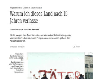 Ausriss Taz der verlinkten Webseite vom 27.7.26
