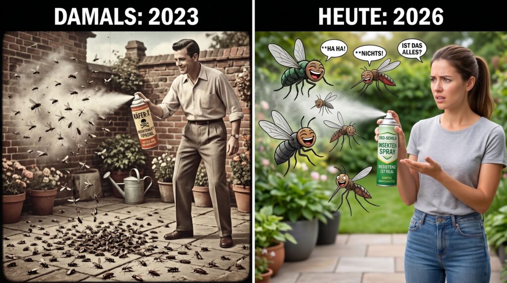 Ein früher Dieter und eine modere Frau kämpfen mit dem selbe Problem