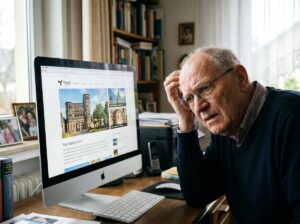 Der Mann will auch nur buchen, doch der Algorithmus scheint nicht so mitzuspielen zu wollen