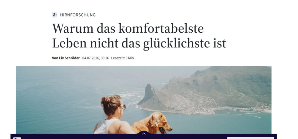 FAZ über Anstrengung und Glück.
