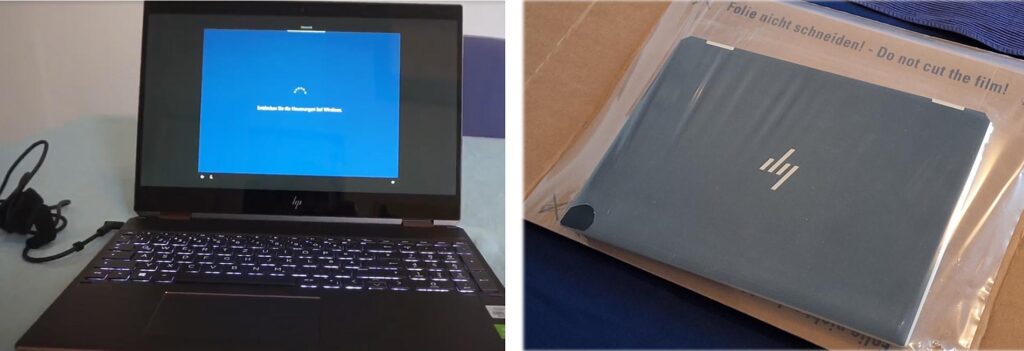 das erste und das zweite HP Notebook